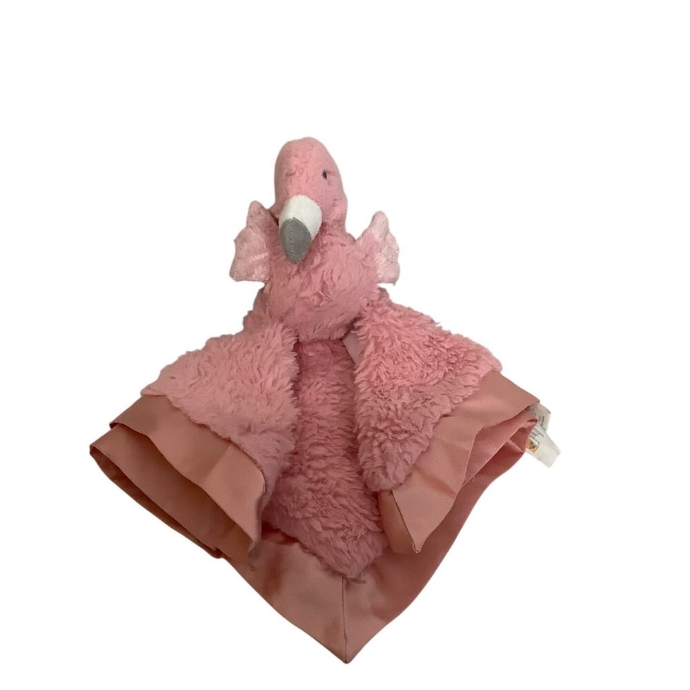 Cloud Island‎ Pink Flamingo Security Blanket Lovey Plush 14.5" Satin Trim Baby